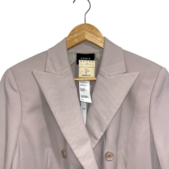 AKRIS Genaro blazer jacket beige tan wool size 10 clay office business NWT New - Picture 6 of 16